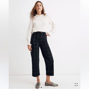 Madewell Slim Emmett Wide-Leg Crop Pants in Space-Dyed Windowpane Size 26